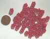 50 3x9mm Transparent Red Lustre Spacer Flowers